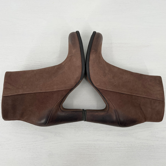 Ecco Jaffna Brown Sepia Leather Zip Heeled Ankle Boots Size US 6 EU 37 - Picture 3 of 12